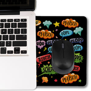 Comic Schreibtischunterlage 69x31cm XXL Mauspad mit Spruch: Comic Fan is sitting here!