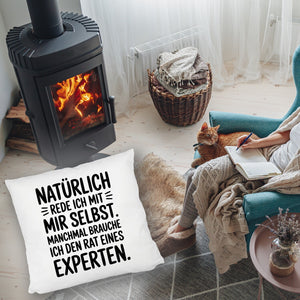Expertengespräch Kissen mit Selbstironie