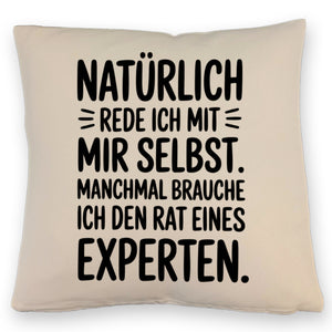 Expertengespräch Kissen mit Selbstironie