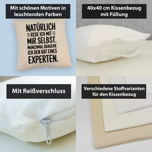 Expertengespräch Kissen mit Selbstironie