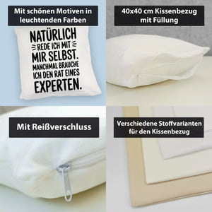 Expertengespräch Kissen mit Selbstironie