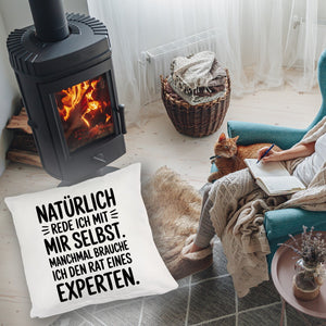 Expertengespräch Kissen mit Selbstironie