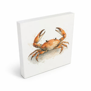 Küstenklänge Krabbe Holzbild in 10x10 cm zum Stellen oder Aufhängen
