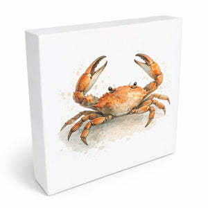Küstenklänge Krabbe Holzbild in 10x10 cm zum Stellen oder Aufhängen