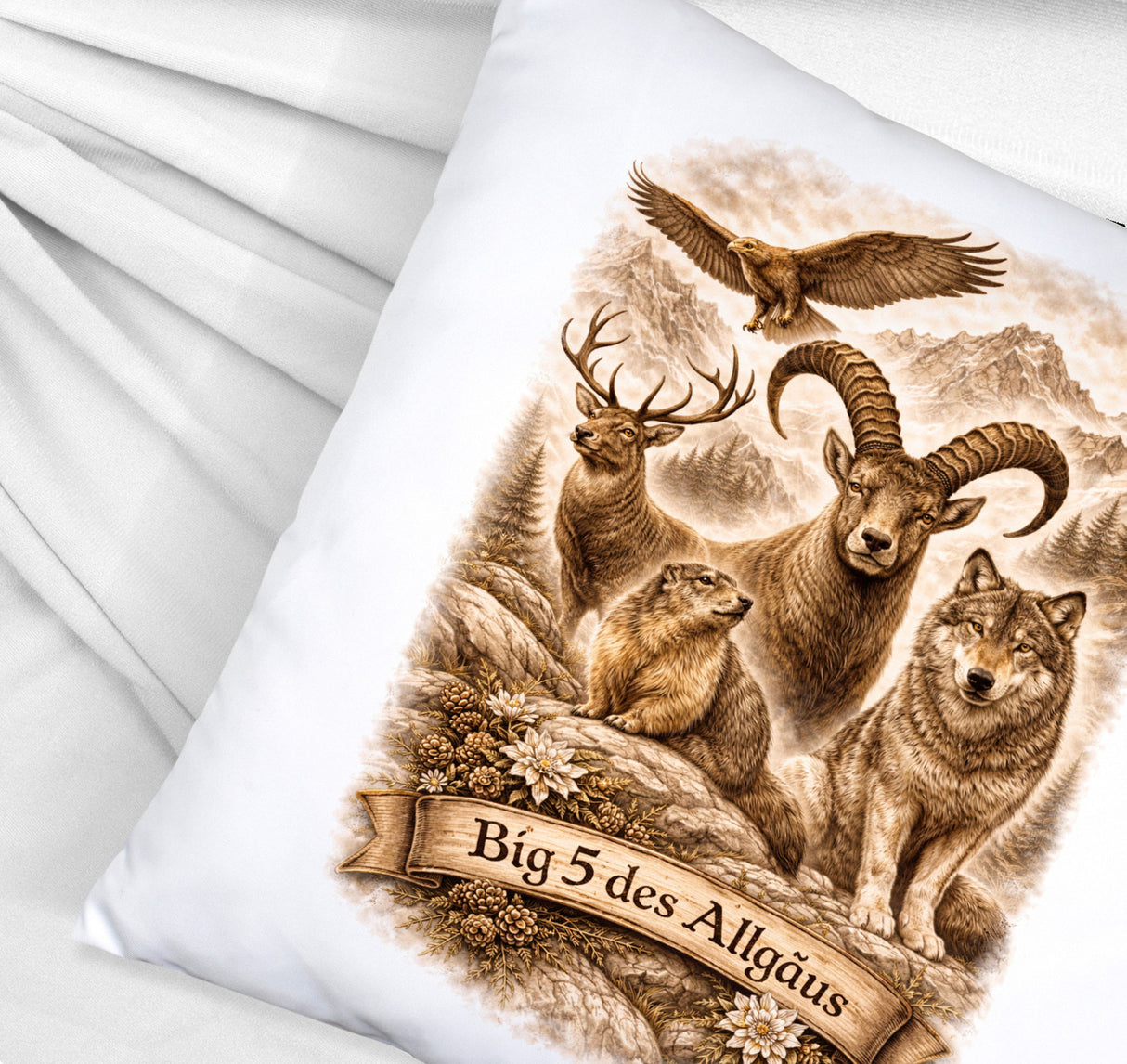 Big 5 des Allgäus Kissen mit Tiermotiven