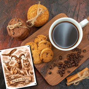 Big 5 des Allgäus Metallschild in 15x20 cm mit Tiermotiven