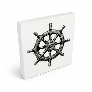 See Geflüster Schiffssteuerrad Holzbild in 10x10 cm zum Stellen oder Aufhängen