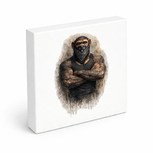 Drei coole Affen nichts sprechen Holzbild in 10x10 cm zum Stellen oder Aufhängen