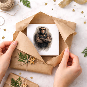 Drei coole Affen nichts sehen Holzbild in 10x10 cm zum Stellen oder Aufhängen