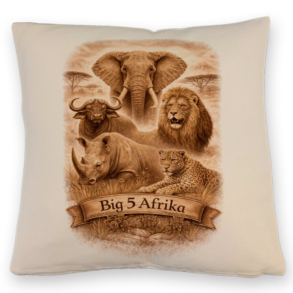 Big 5 Afrika Kissen mit Tiermotiven