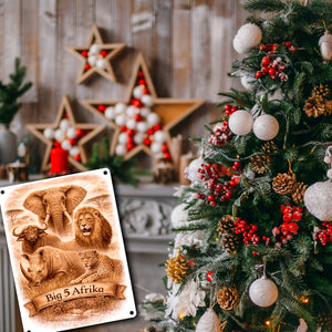 Big 5 Afrika Metallschild in 15x20 cm mit Tiermotiven