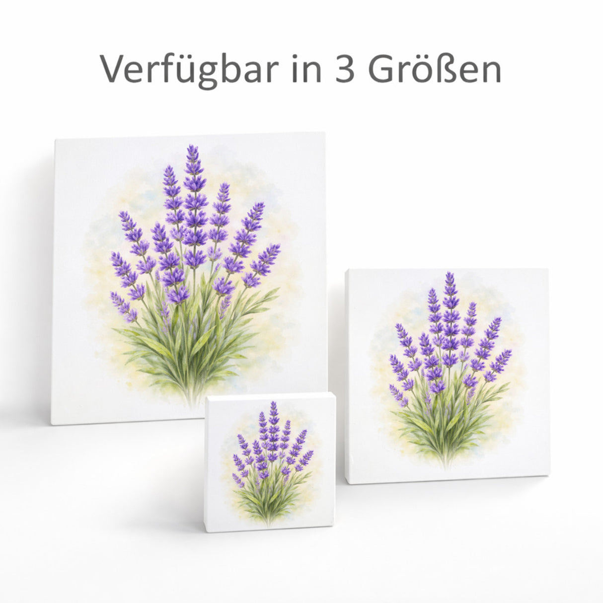 Blumen Freude Lavendel Holzbild in 10x10 cm zum Stellen oder Aufhängen