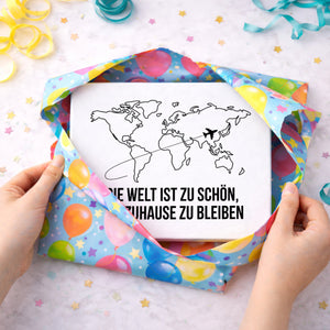 Weltkarte Holzbild in 20x15 cm zum Stellen oder Aufhängen Die Welt ist zu schön