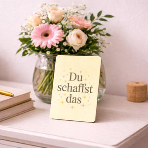 Du schaffst das Postkarte aus Holz