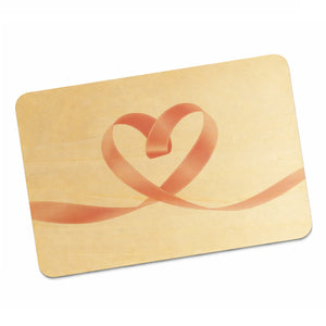 Herz Schleifenband Postkarte aus Holz