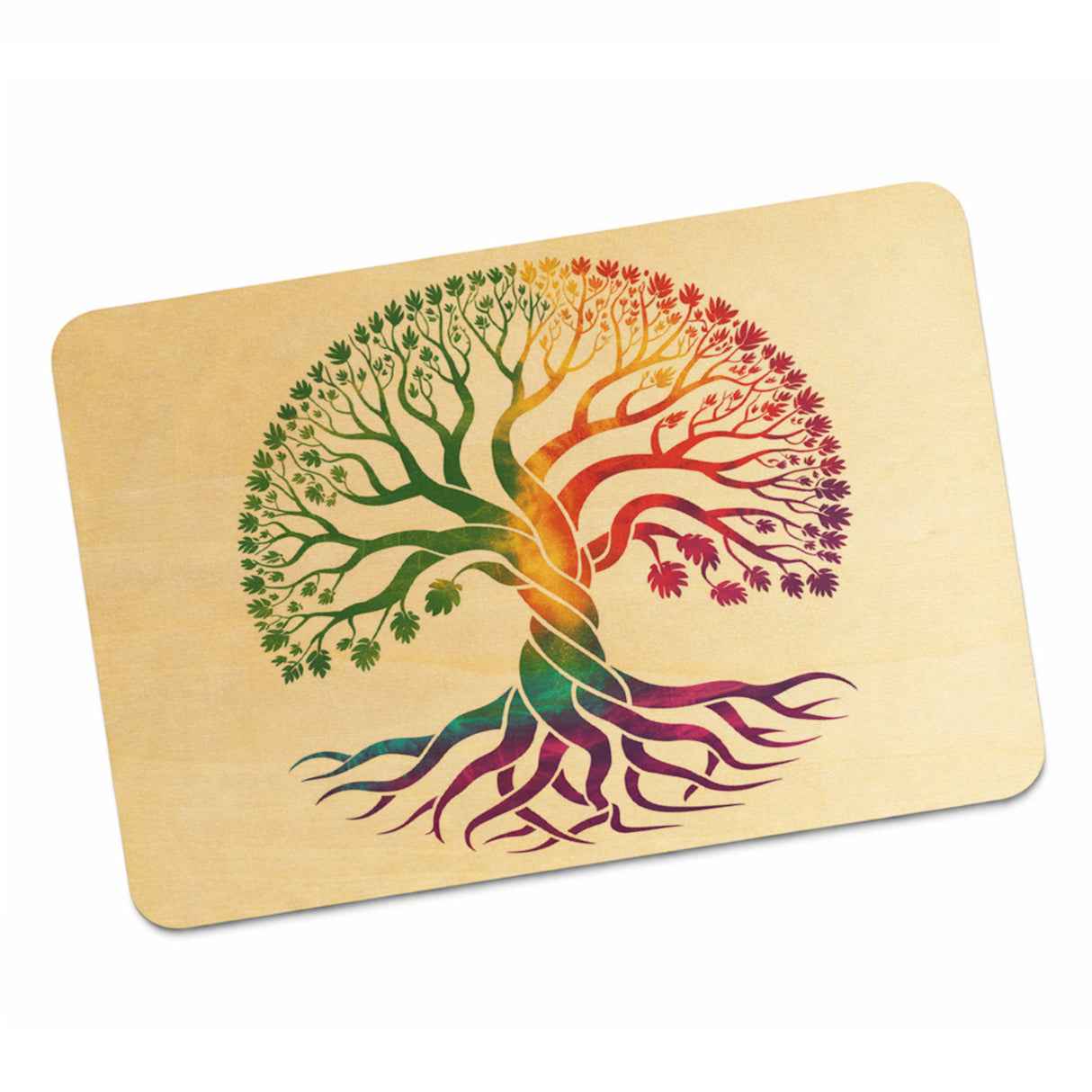 Lebensbaum Postkarte aus Holz