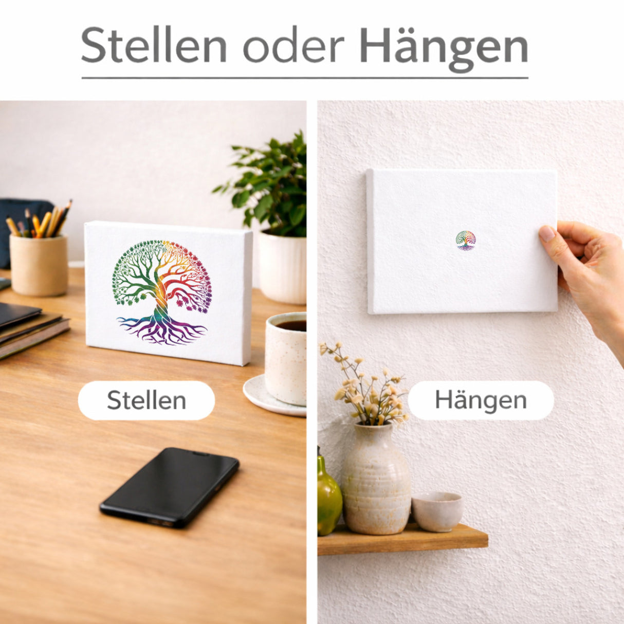 Lebensbaum Holzbild in 20x15 cm zum Stellen oder Aufhängen