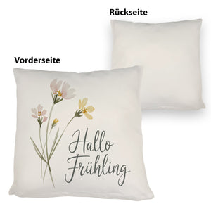 Aquarellblumen Hallo Frühling Kissen für Dekofans