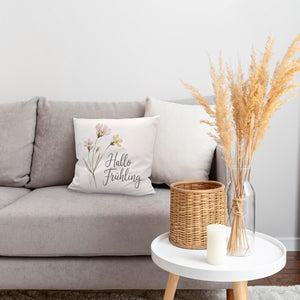 Aquarellblumen Hallo Frühling Kissen für Dekofans