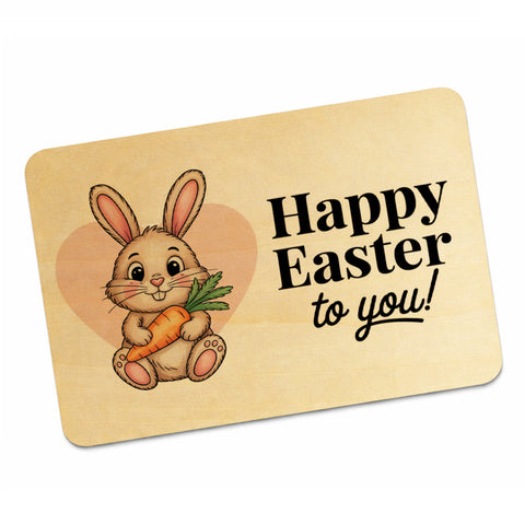 Niedlicher Hase happy easter to you Postkarte aus Holz