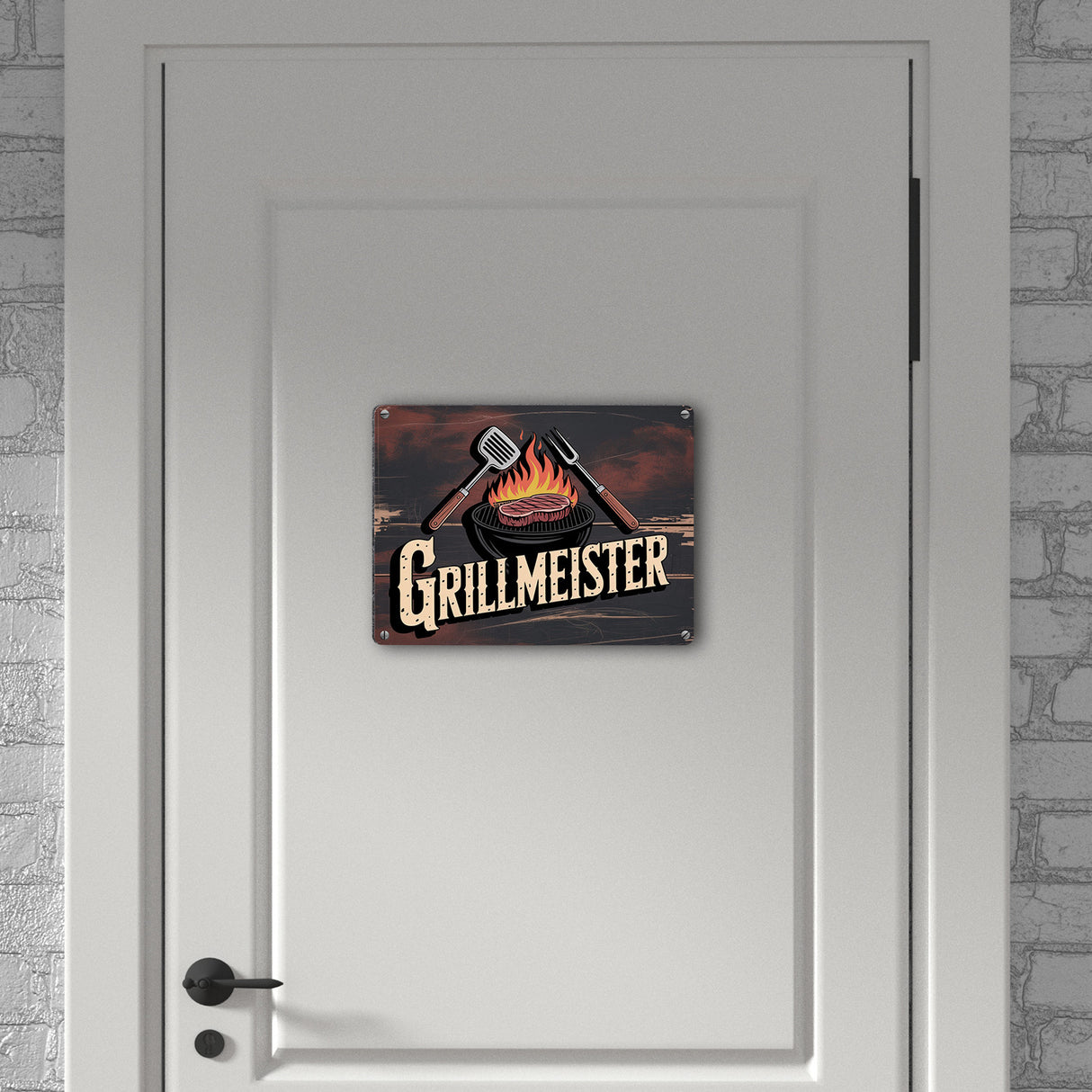 Grillmeister Metallschild in 15x20 cm für BBQ-Enthusiasten