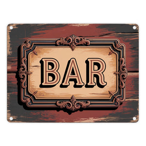 Vintage Bar Metallschild in 15x20 cm im Retro-Design