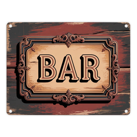 Vintage Bar Metallschild in 15x20 cm im Retro-Design