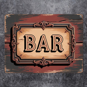 Vintage Bar Metallschild in 15x20 cm im Retro-Design