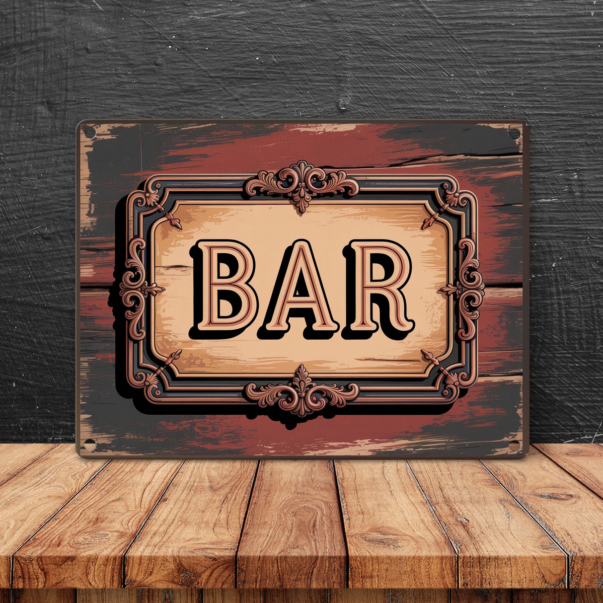 Vintage Bar Metallschild in 15x20 cm im Retro-Design