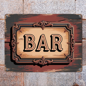 Vintage Bar Metallschild in 15x20 cm im Retro-Design