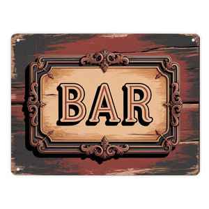 Vintage Bar Metallschild in 15x20 cm im Retro-Design