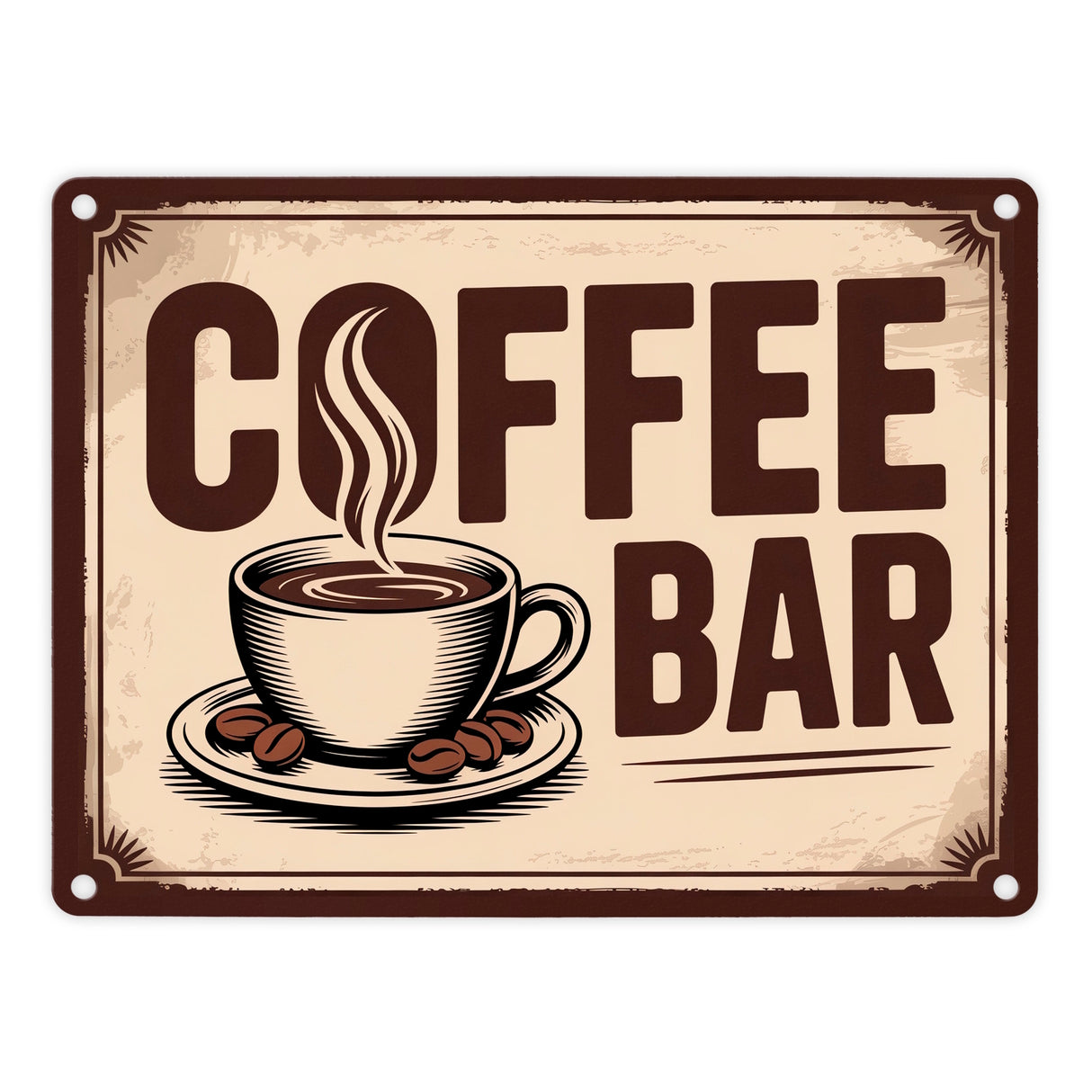 Dampfende Kaffeetasse Coffee Bar Metallschild in 15x20 cm