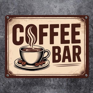 Dampfende Kaffeetasse Coffee Bar Metallschild in 15x20 cm