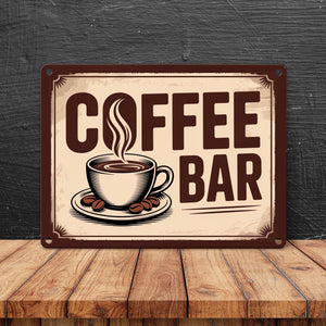 Dampfende Kaffeetasse Coffee Bar Metallschild in 15x20 cm