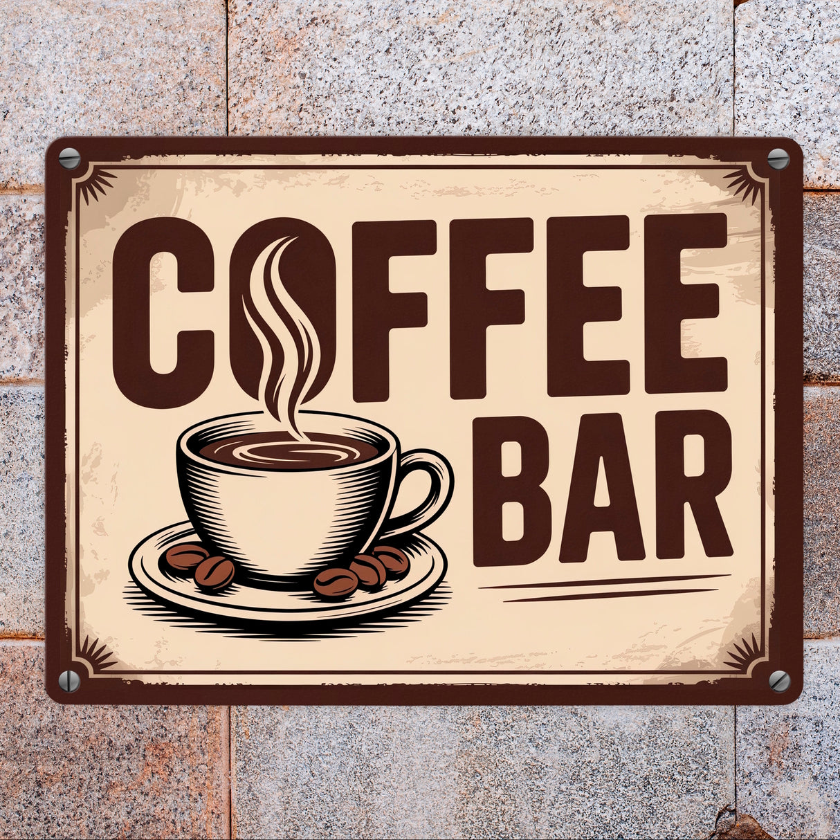 Dampfende Kaffeetasse Coffee Bar Metallschild in 15x20 cm