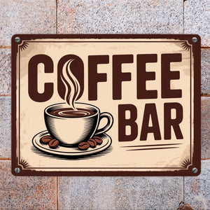 Dampfende Kaffeetasse Coffee Bar Metallschild in 15x20 cm