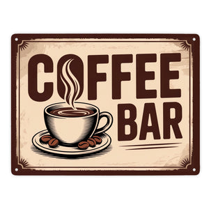 Dampfende Kaffeetasse Coffee Bar Metallschild in 15x20 cm