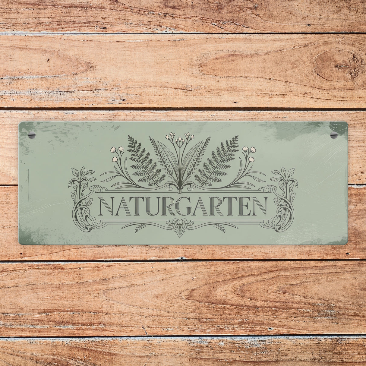 Naturgarten Botanischer Garten Metallschild Vintage