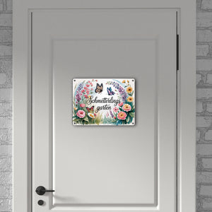 Schmetterlinge im Cottage-Garten Metallschild in 15x20 cm Naturliebhaber