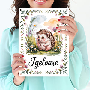 Idyllisch Igeloase Igel Metallschild in 15x20 cm für Naturliebhaber