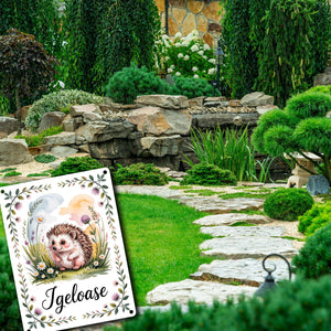 Idyllisch Igeloase Igel Metallschild in 15x20 cm für Naturliebhaber