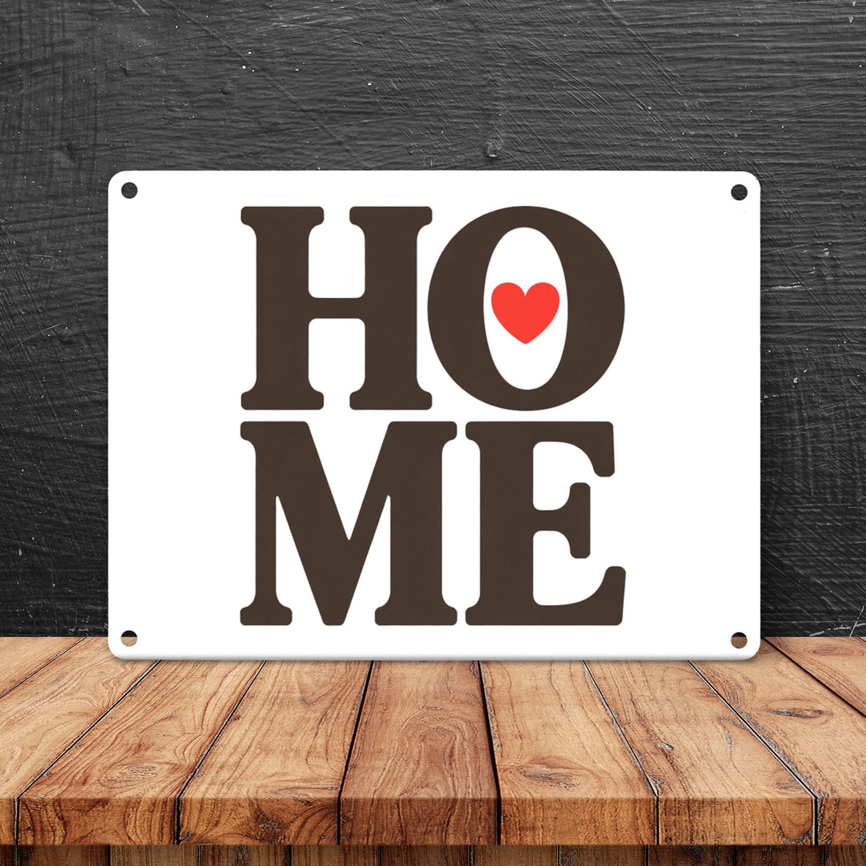 HOME Herz Metallschild in 15x20 cm für Wohnräume
