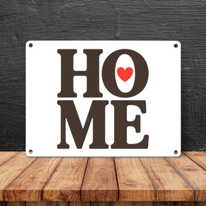 HOME Herz Metallschild in 15x20 cm für Wohnräume