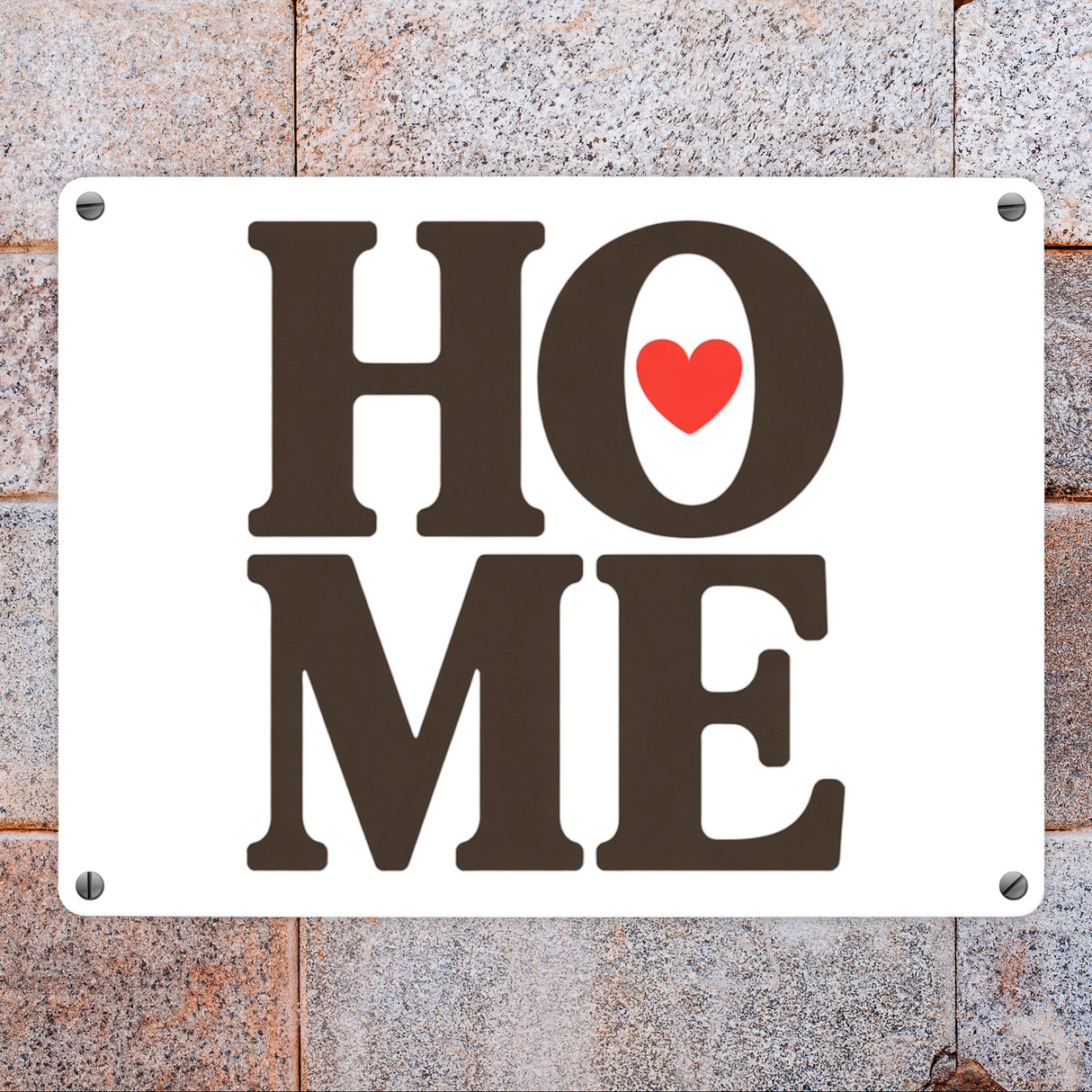 HOME Herz Metallschild in 15x20 cm für Wohnräume