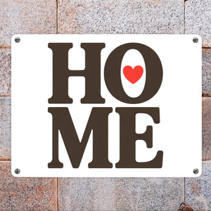 HOME Herz Metallschild in 15x20 cm für Wohnräume