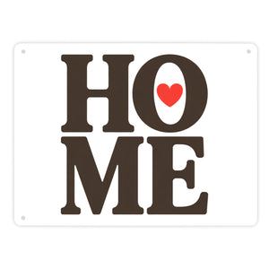 HOME Herz Metallschild in 15x20 cm für Wohnräume