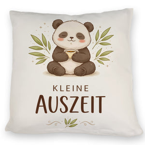 Panda mit Bambusblätter Kleine Auszeit Kissen für Pandafans