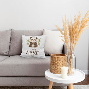 Panda mit Bambusblätter Kleine Auszeit Kissen für Pandafans
