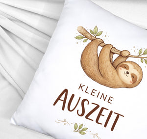 Faultier an Ast kleine Auszeit Kissen