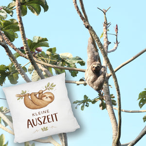 Faultier an Ast kleine Auszeit Kissen